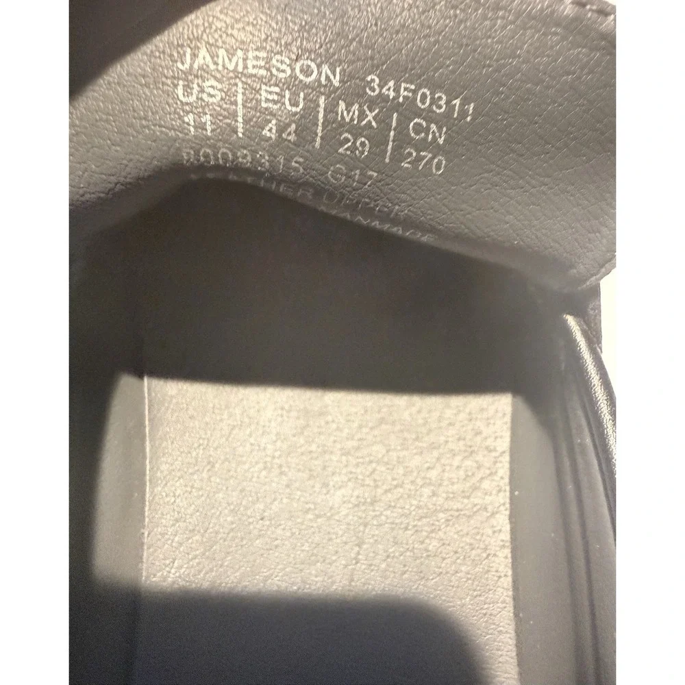 Calvin Klein Jameson Loafers Men 11 Black Leather Textile Square Toe Dress Shoes